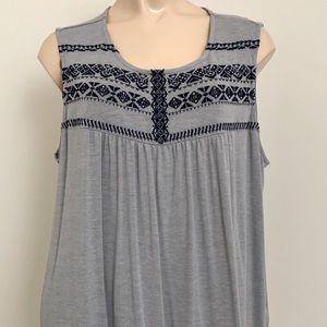 Adrianna Papell Boho Embroidered Top 1X NWOT